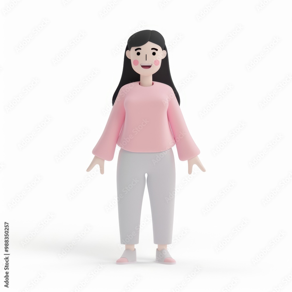 Woman in 3D style on a white background
Woman in 3D style on a white background