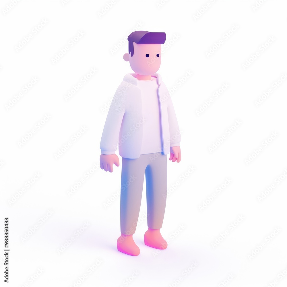 Man in 3D style on a white background
Man in 3D style on a white background
