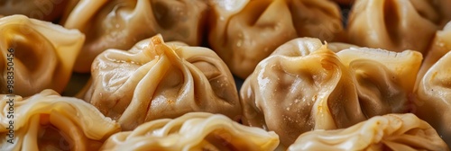 Uzbek Lamb and Beef Dumplings Called Chuchvara, Asian Ravioli with Minced Meat known as Pelmeni photo