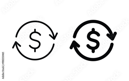 dollar Currency exchange icon Vector 