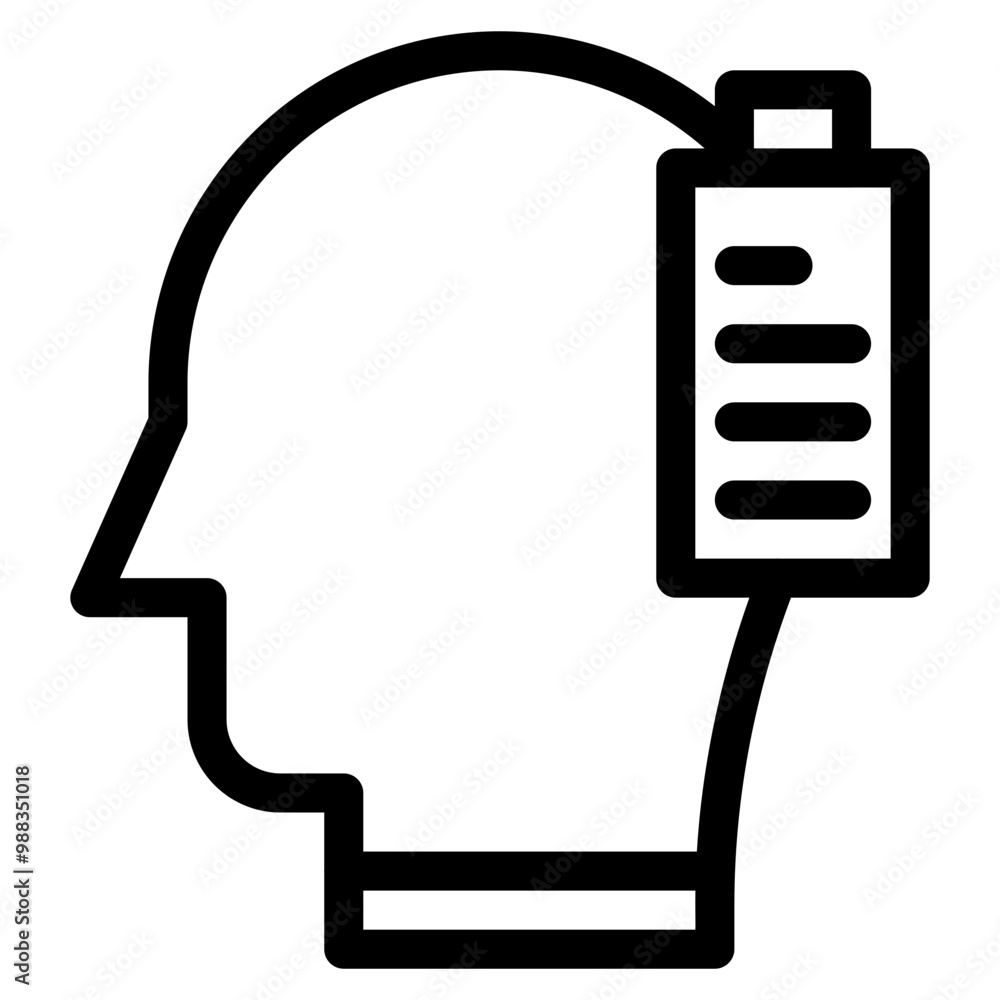 Vector Icon exhausted, mind, thought, user, human brain Vector Icon exhausted, mind, thought, user, human brain