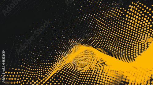 Wallpaper Mural Abstract yellow halftone banner on black background. sports. Illustrations
 Torontodigital.ca