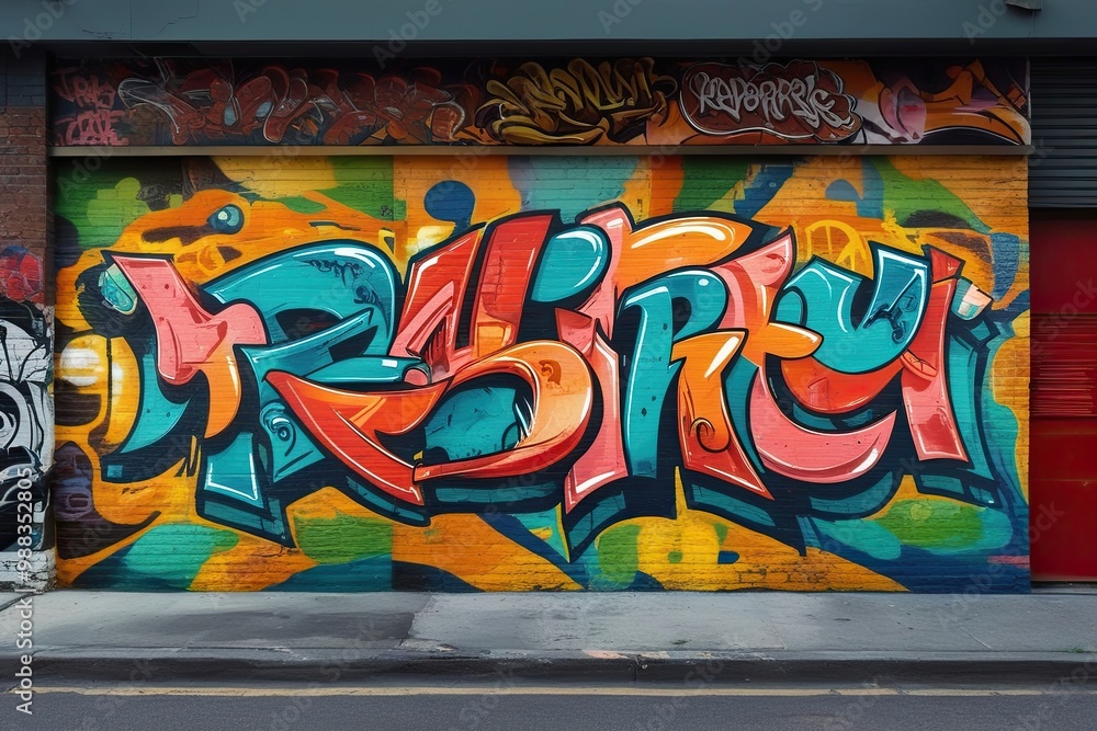 Inspiring Retro Graffiti Style Background in a Lively Urban Theme Inspiring Retro Graffiti Style Background in a Lively Urban Theme
