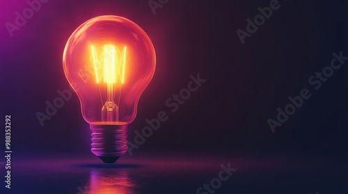 A glowing fluorescent lamp against a dark background, representing innovation and creativity illuminating the way forward.