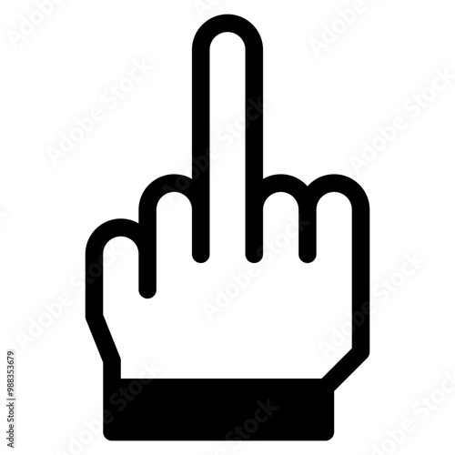 Vector Icon middle finger, hand, hands and gestures, gestures, sign