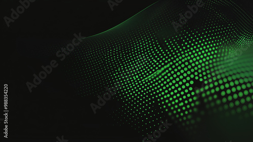 Abstract green halftone banner on black background. sports. Illustrations 