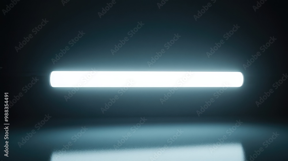 A single fluorescent lamp glowing brightly, representing the concept of innovative problem-solving and creative solutions. A single fluorescent lamp glowing brightly, representing the concept of innovative problem-solving and creative solutions.