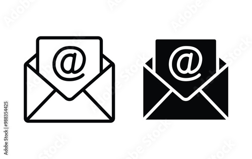 Mail icon set. email icon vector