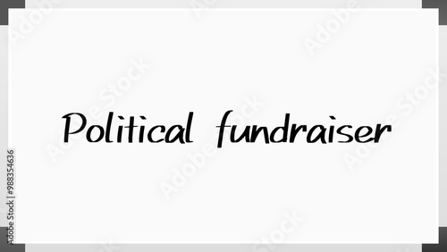 Political fundraiser のホワイトボード風イラスト