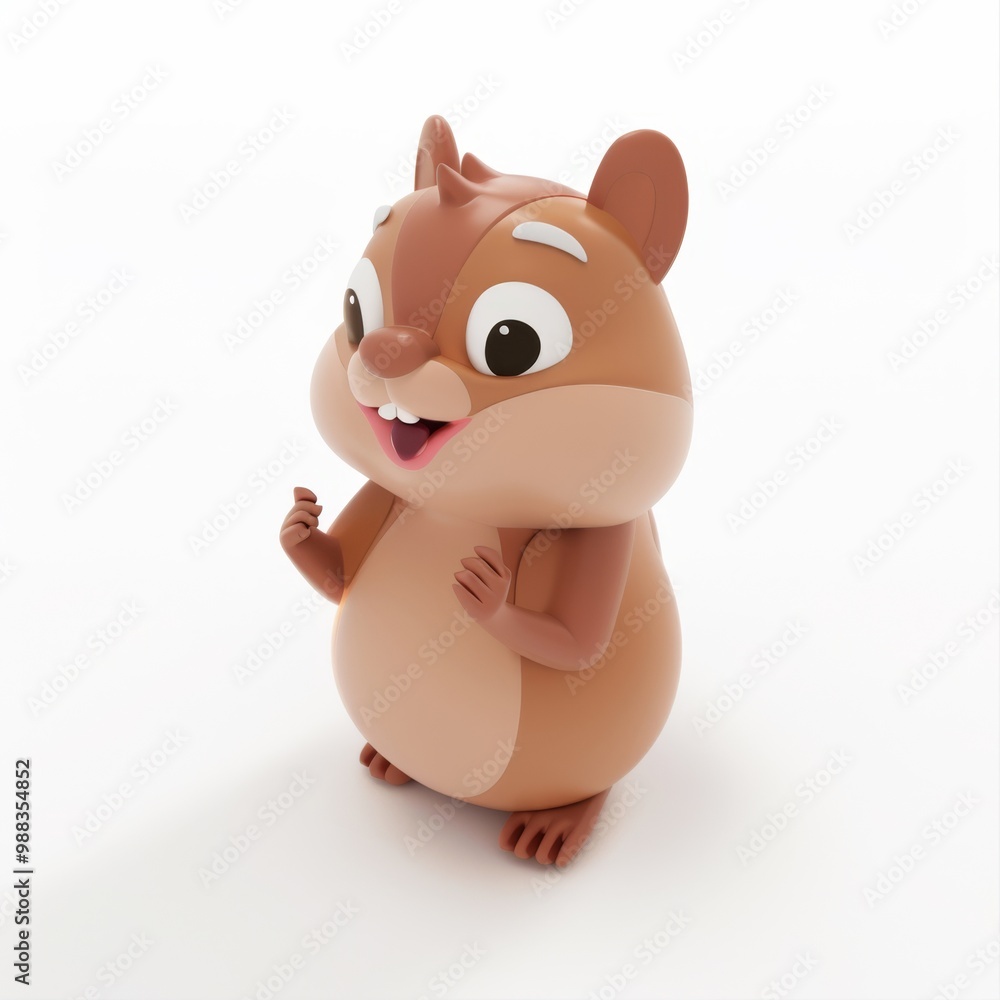 Fototapeta premium chipmunk in 3D style on a white background 