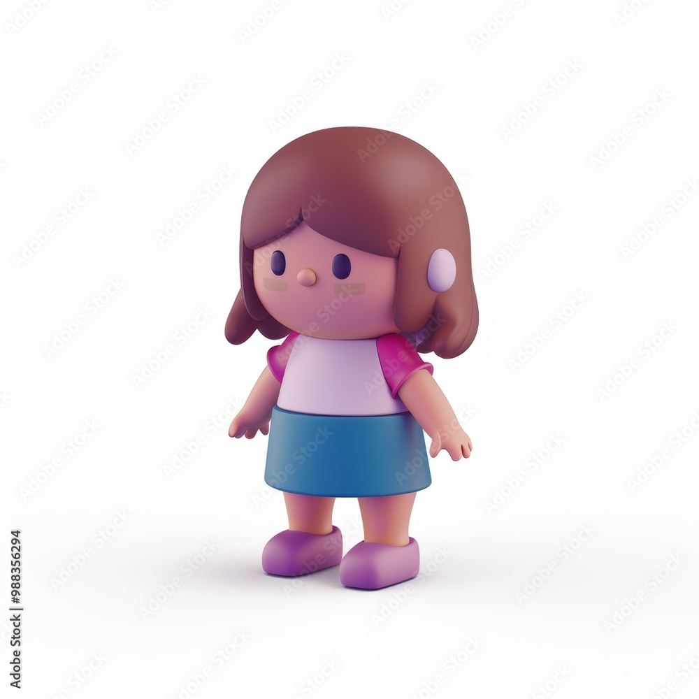 Girl In 3D style on a white background
Girl In 3D style on a white background