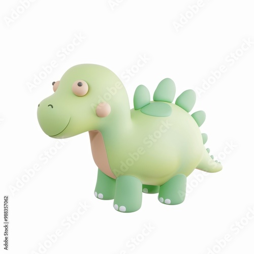 dinosaur In 3D style on a white background 