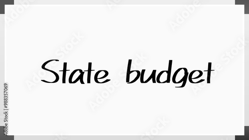 State budget のホワイトボード風イラスト