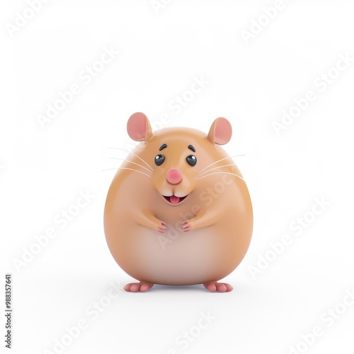 hamster In 3D style on a white background 