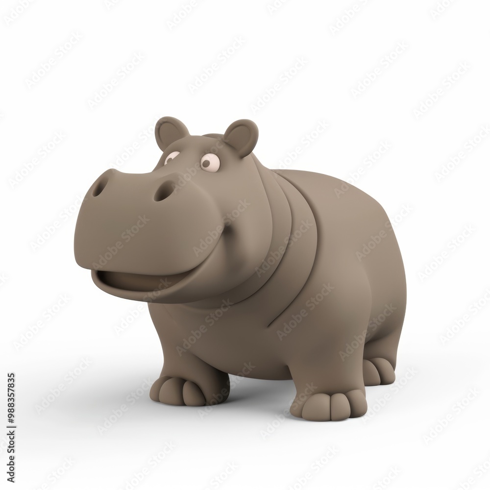 Hippopotamus In 3D style on a white background
Hippopotamus In 3D style on a white background