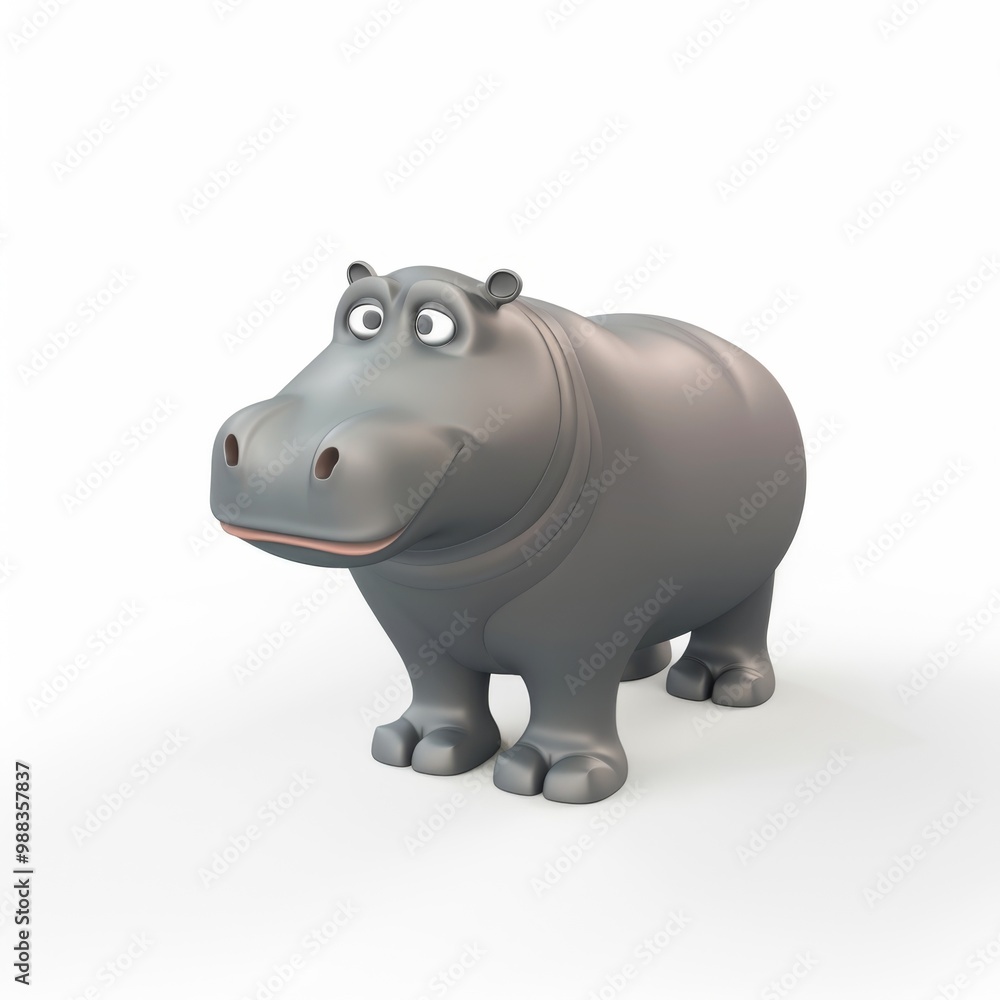 Hippopotamus In 3D style on a white background
Hippopotamus In 3D style on a white background