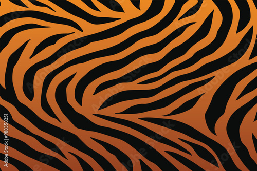 Tiger skin texture vector. Abstract tiger print pattern or tiger stripes pattern vector illustration.