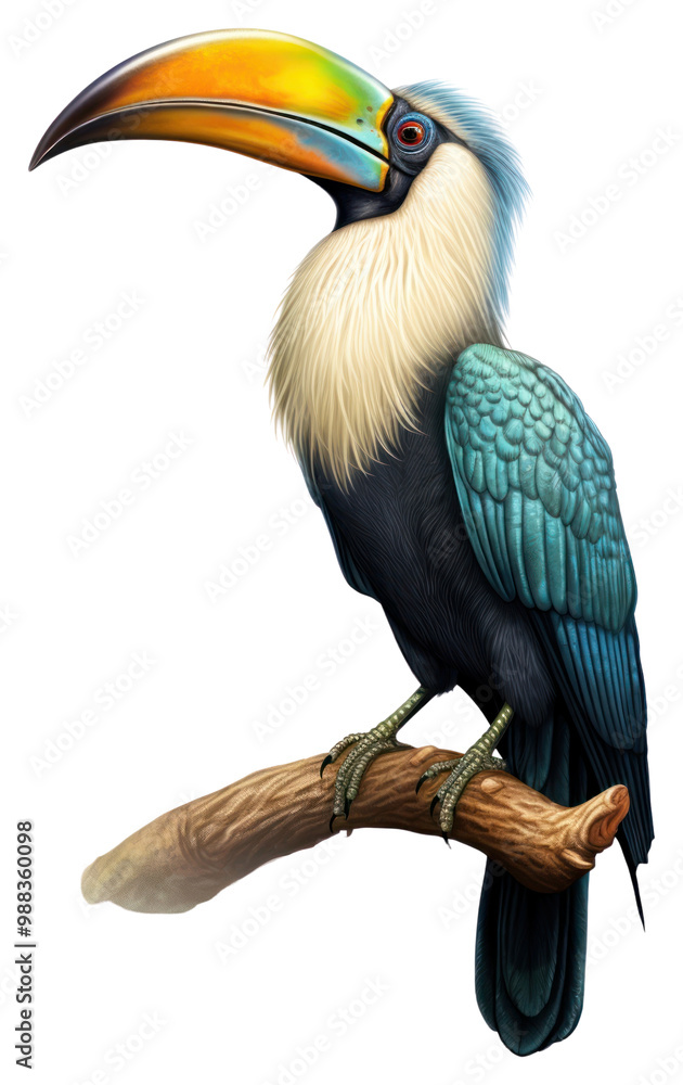 Naklejka premium PNG Hornbill bird iridescent animal toucan beak.