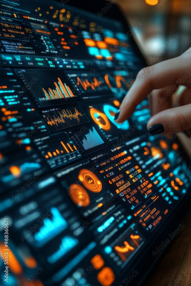 Digital analytics data visualization. Big data. Network connection. Artificial intelligence technology. Digital tech. Hand typing, gesturing. Digital analytics data visualization. Big data. Network connection. Artificial intelligence technology. Digital tech. Hand typing, gesturing.
