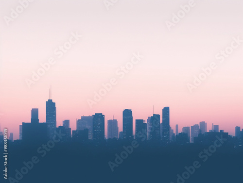 Minimalist City Skyline at Dawn