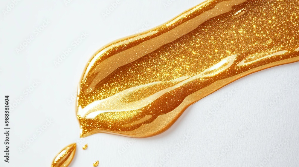Golden Glitter Swirl on White Background Golden Glitter Swirl on White Background