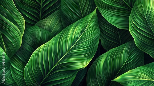 Lush Green Leaves in Detail