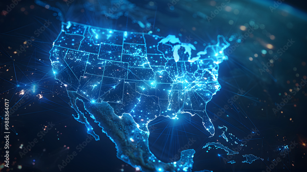 dynamic digital world map emphasize America and Asia continental for AI powered global network connectivity big data transfer cyber technology network information exchange and telecommunication dynamic digital world map emphasize America and Asia continental for AI powered global network connectivity big data transfer cyber technology network information exchange and telecommunication