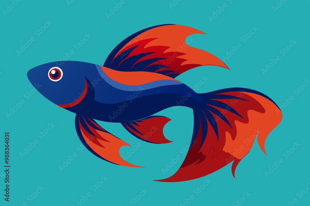 Naklejka premium Betta fish vector art and illustration