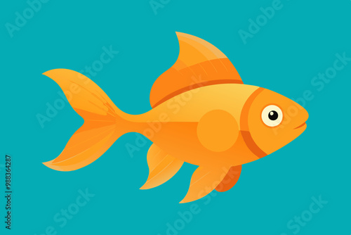 Goldfish vector art and illustration