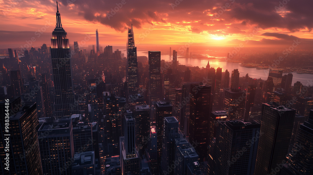Fototapeta premium An ultra realistic photo of the new york city skyline 