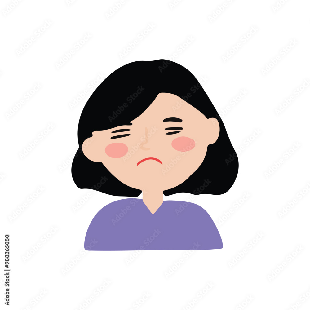 Kawaii expression face woman. Various faces and hairstyles. Funny characters. Avatar, cute comic style. Hand drawn vector illustrations. Kawaii expression face woman. Various faces and hairstyles. Funny characters. Avatar, cute comic style. Hand drawn vector illustrations.