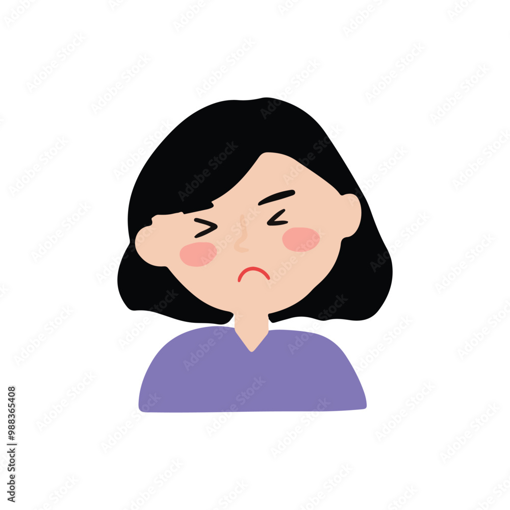 Kawaii expression face woman. Various faces and hairstyles. Funny characters. Avatar, cute comic style. Hand drawn vector illustrations. Kawaii expression face woman. Various faces and hairstyles. Funny characters. Avatar, cute comic style. Hand drawn vector illustrations.