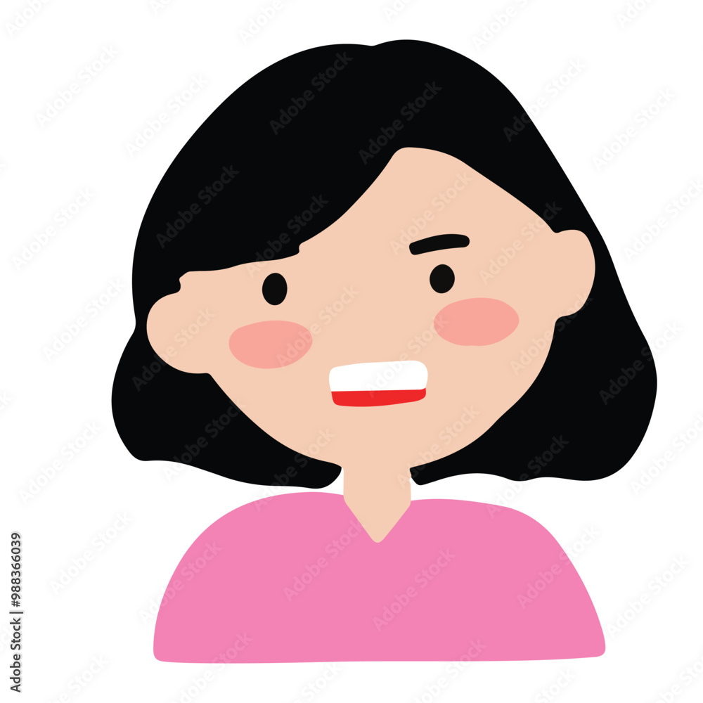 Kawaii expression face woman. Various faces and hairstyles. Funny characters. Avatar, cute comic style. Hand drawn vector illustrations. Kawaii expression face woman. Various faces and hairstyles. Funny characters. Avatar, cute comic style. Hand drawn vector illustrations.