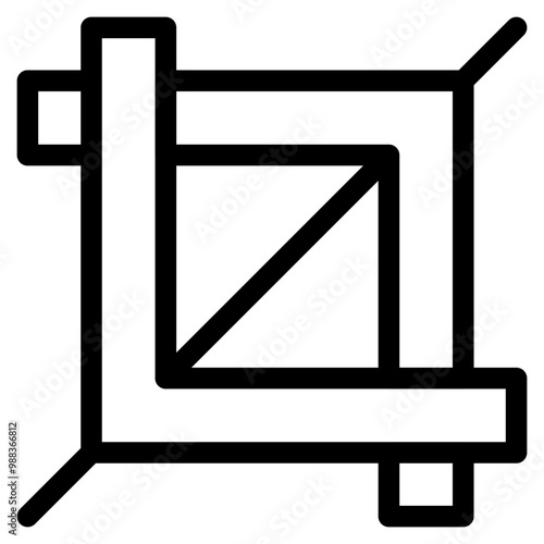 Vector Icon for Cut tool, crop, image, cropping, frame