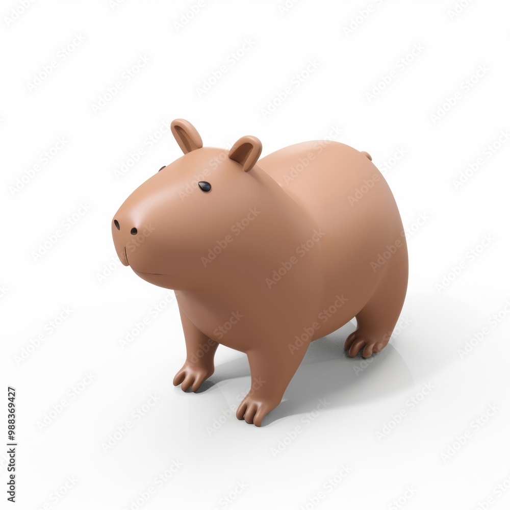 Obraz premium capybara in 3D style on a white background 
