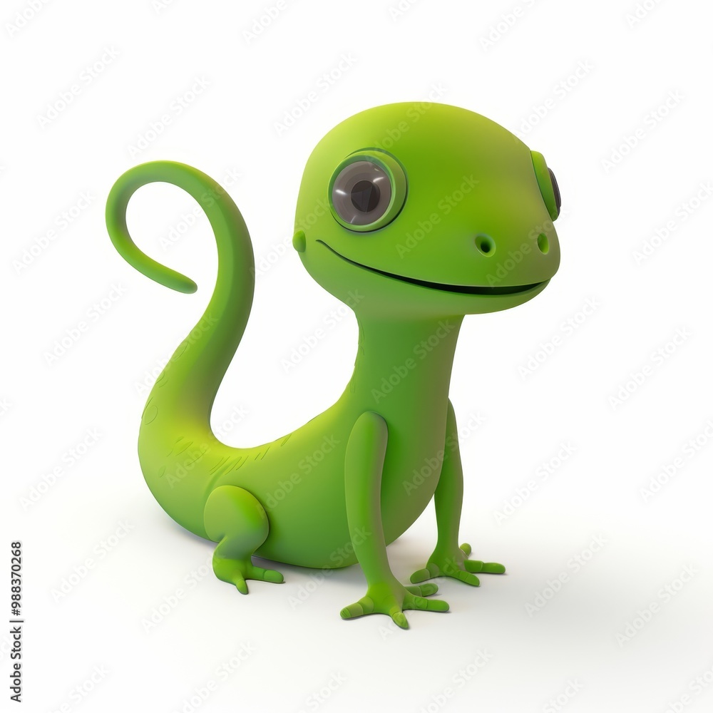 Obraz premium lizard, in 3D style on a white background 