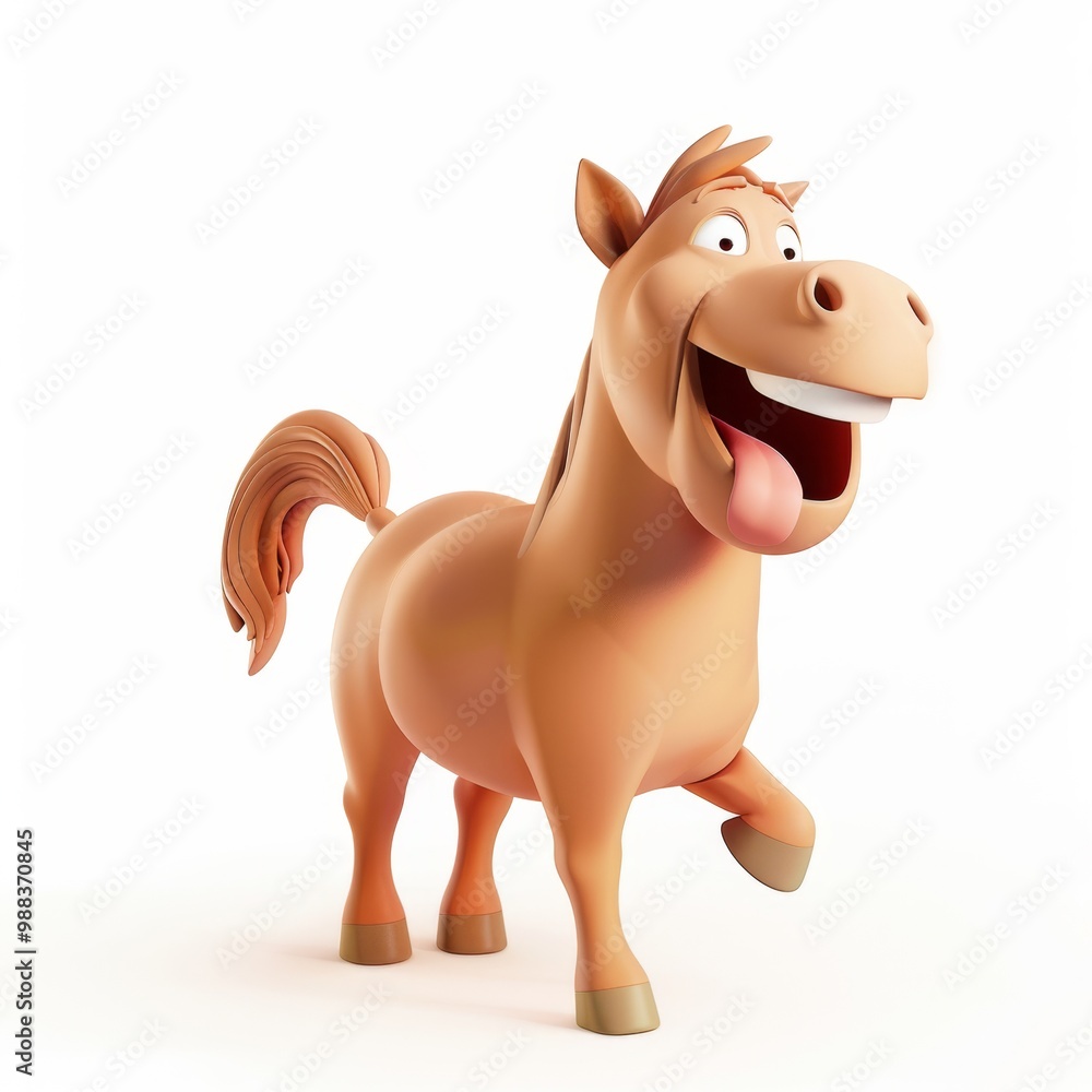 Fototapeta premium Horse in 3D style on a white background