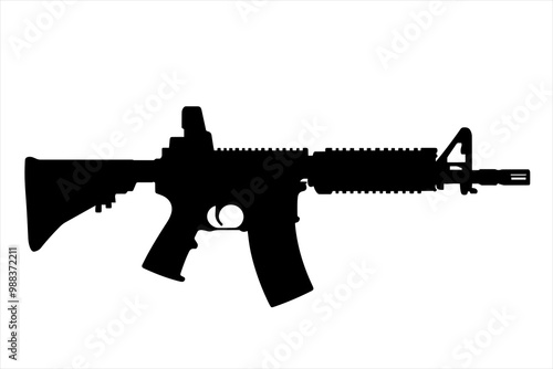 silhouette of a Modern Assault Carbine