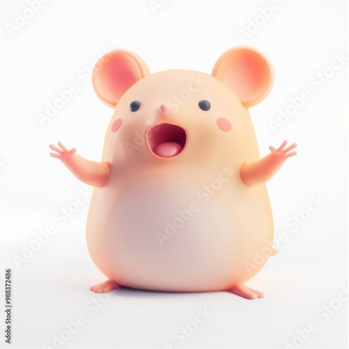 mouse in 3d style on the white background