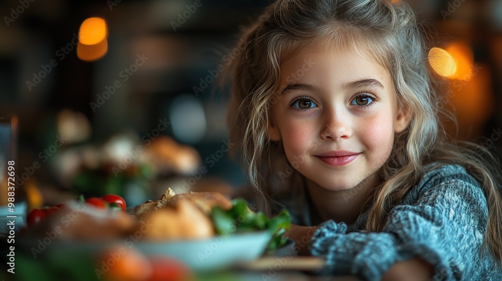 grandm takes care of the grandchildren while their parents are at work serving lunch to cute little girl grandm takes care of the grandchildren while their parents are at work serving lunch to cute little girl
