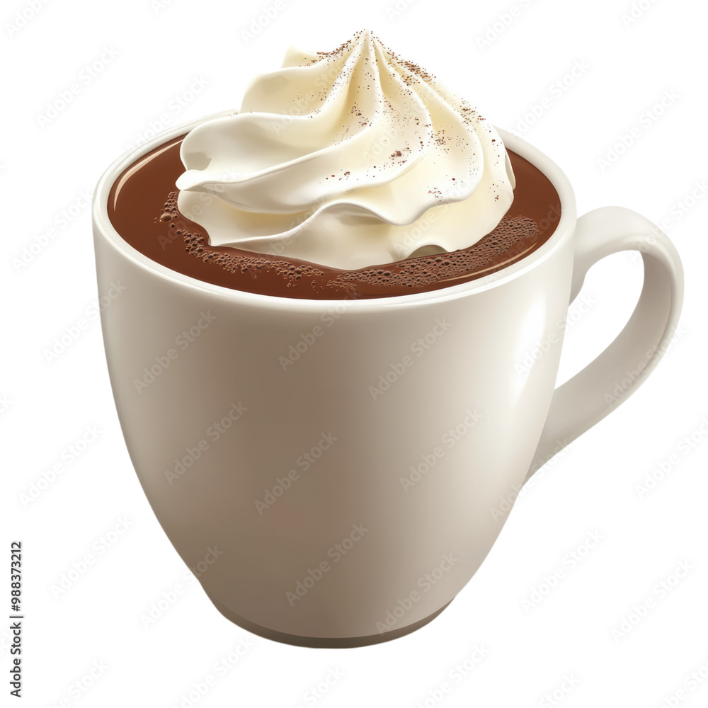 Cup of hot chocolate with whipped cream. png, transparent background. Cup of hot chocolate with whipped cream. png, transparent background.
