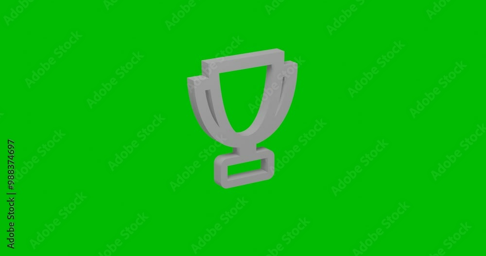 Animation of rotation of a white trophy symbol with shadow. Simple and ...