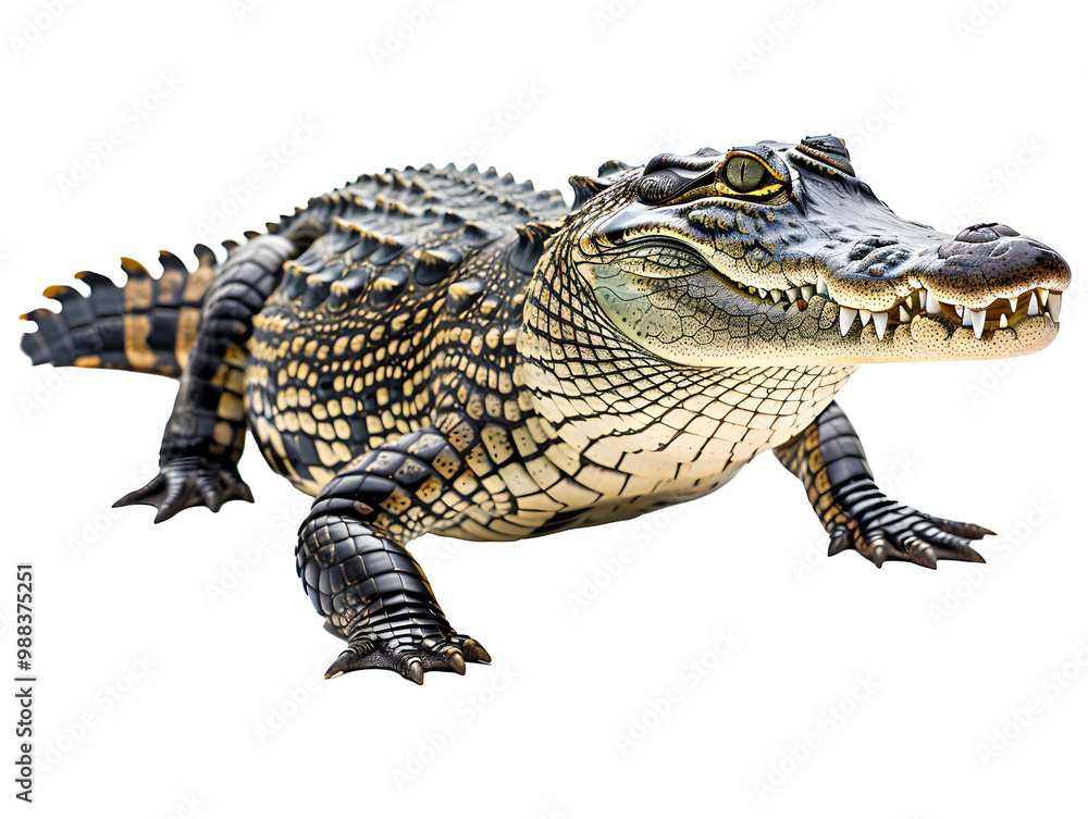 Obraz premium alligator resting isolated on transparent background