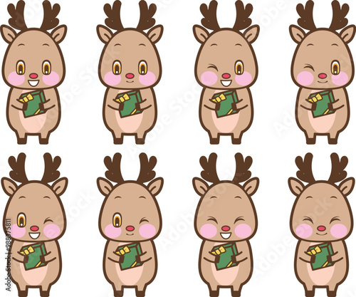 リスマスのトナカイとプレゼント