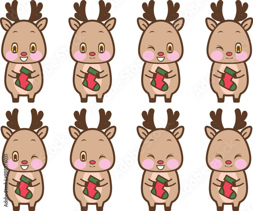 リスマスのトナカイと靴下