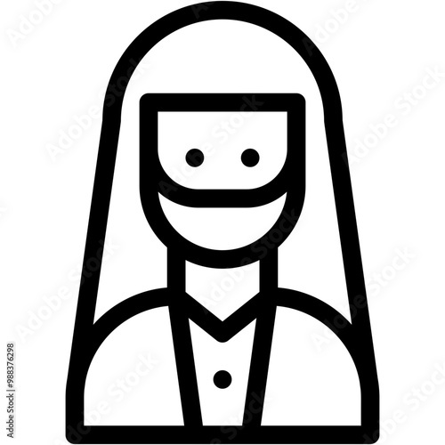 Vector Icon Muslim, woman, paranja, niqab