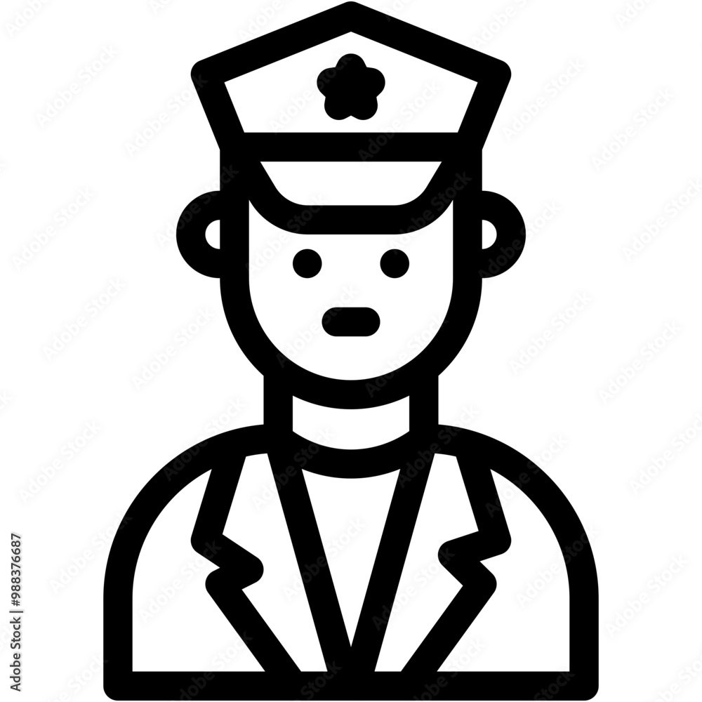 Vector Icon Police man, military, police, occupation Vector Icon Police man, military, police, occupation