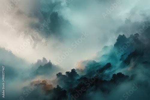 Ethereal Misty Abstract Background Design Capturing Wonder and Exploration