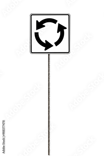 roundabout sign isolated on transparent background