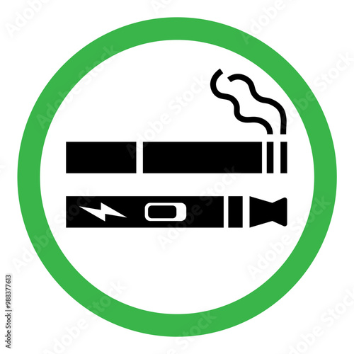 Smoking and vaping sign flat style isolated on white background vector